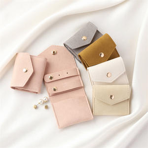 Luxury Mini Travel <b>Roll</b> Jewelry Organizer Custom Logo Gift Packaging Microfiber Leather Velvet Square Rectangle Pouches EleQueen - Product Image 2