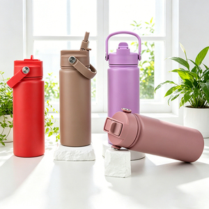 Custom Portable Daily Use sports Water bottles Stylish 18oz Stainless Steel Drink Bottle with Dust-cap Straw Lid - Product Image 1