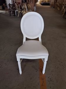 Silla apilable Louis XV para banquete, boda, fiesta, evento, resina blanca, plástico, comedor, Loui - Product Image 4