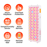 IDEATHERAPY Protection contre la surchauffe, 9 ondes musicales, Bluetooth et application, thérapie par lumière infrarouge, thérapie par lumière LED, panneau de thérapie par lumière rouge