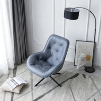 Fauteuil pivotant minimaliste moderne en métal, idéal pour petits salons, balcons, bureaux et bibliothèques