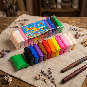 12 Color Air Dry <b>Clay</b> Playdough Plasticine Non Toxic <b>Modeling</b> Dough for 5 to 7 Years Kids Unisex Art Craft - Product Image 3