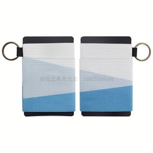 Spot Portable Elastic Holder Custom Pattern <b>Stretch</b> Bank Card Sleeve With Key <b>Ring</b> - Product Image 6