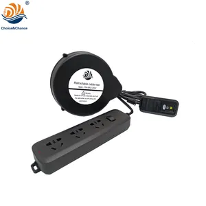 automatic cord retractor retractable cable reel extension cord with socket and leakage proof equipment