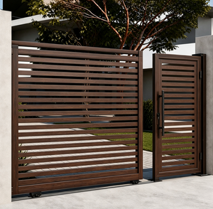 Portail de jardin moderne minimaliste en aluminium thermolaqué, portail coulissant électrique pour entrée principale de villa - Product Image 4