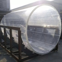Tube en acrylique PMMA transparent extrudé de grand diamètre, en plastique acrylique transparent, disponible en différentes tailles