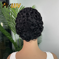 Perruque Courte Pixie en Gros, Perruque Bob Bouclée en Cheveux Humains, Perruque Courte Pixie Cut, Perruque Courte en Cheveux Humains Naturels Vietnamiens Sans Colle