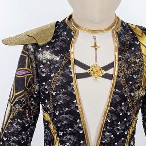 Dimensional Clothing Rumi Kpop Demon Hunter Kids Cosplay Outfit <b>Sequin</b> <b>Jacket</b> Shorts Stage Performance Set - Product Image 1