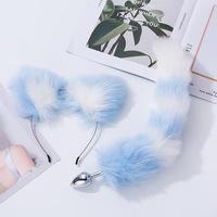 Juguetes Sexuales Anales, Tapón Anal con Cola de Zorro, Diadema de Orejas de Gato de Peluche con Campanas, Juego de Collar, Juguetes Sexuales de Masaje para Mujeres, Parejas, Cosplay