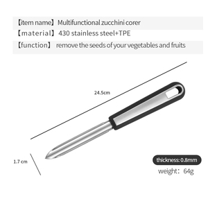 Carottier de courgette en acier inoxydable, extracteur de graines de légumes et de fruits, aubergine et courgette - Product Image 6
