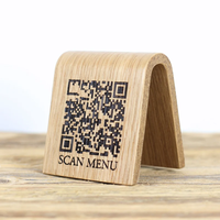 Panneau de menu en bois avec code QR personnalisé présentoir professionnel en bois enseigne de bureau en bois panneau à code QR de bureau