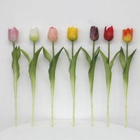 YOPIN-8194 Fleur de tulipe artificielle en PE à branche unique 40 cm, toucher réel, simulation de tulipe pour la remise des diplômes et Noël
