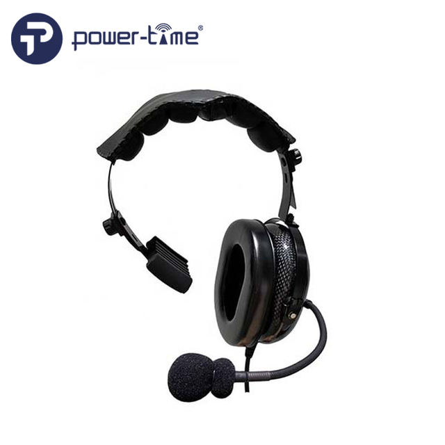 Adjustable Volume Noise Cancelling (NRR 25dB) Carbon Fiber Single Earmuff Headset Dynamic/Condenser Microphone Lightweight