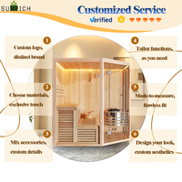 Sauna d'angle intérieur traditionnel sur mesure en cèdre canadien pour 4 personnes avec poêle électrique en promotion