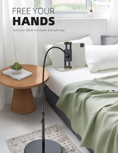 Support de tablette flexible Lamicall FT01, support de sol à col de cygne, hauteur réglable, support de téléphone stable, base rotative à 360 degrés <span class=keywords><strong>pour</strong></span> tablette intelligente - Product Image 4