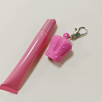Tube de brillant à lèvres tendance avec porte-clés, étui portable en silicone pour rouge à lèvres, étui personnalisé pour baume à lèvres, emballage cosmétique sur mesure