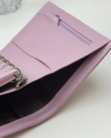 Portefeuille-classeur A7 en cuir véritable Litchi de qualité supérieure, rechargeable, avec emplacements pour cartes, pour la gestion budgétaire et l'usage quotidien