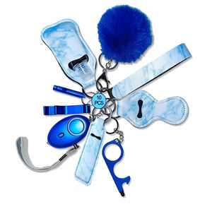 Porte-clés cadeau d'autodéfense Bling avec lanière de poignet <span class=keywords><strong>Kit</strong></span> de porte-clés personnel pour femmes avec alarme de sécurité pour alarme sonore 130Db sûre P - Product Image 3