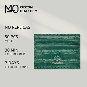 Portefeuille porte-<span class=keywords><strong>carte</strong></span> de crédit en cuir de blocage RFID Premium pour hommes cadeau d'affaires Logo personnalisé peau de vache véritable mince - Product Image 1