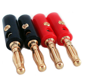 Fixation à vis 4mm plaqué or fiche banane mâle femelle prise fiche banane 4mm connecteur banane nickelé - Product Image 1