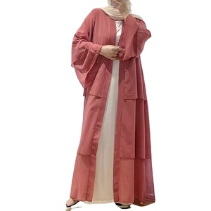 Summer Middle East Muslim <strong>Plus</strong>-<strong>Size</strong> Chiffon Dress with Cardigan Cake Skirt &amp; Robe Abaya Islamic <strong>Clothing</strong> From Dubai - Product Image 5