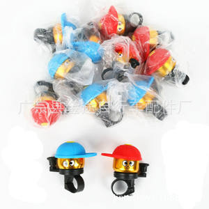 Campana para bicicleta Little Hat Bell, diseño de dibujos animados en azul y amarillo, aleación de aluminio con pilas incluidas para bicicletas de montaña para niños - Product Image 5