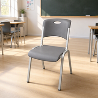 Chaise empilable en plastique PP avec structure métallique, chaise de formation ergonomique pour l'école et le bureau