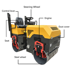 Mini Double-drum Vibratory <b>Roller</b> with Diesel Engine and High Efficiency for <b>Soil</b> and Asphalt Compaction - Product Image 2