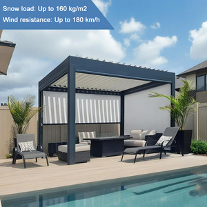 Outdoor Moderne Winddichte Zonnescherm Waterdicht Lamellendak Tuinhuisje Luxe Aluminium Pergola Ontwerp Met Scherm - Product Image 1