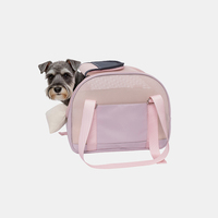 Sac de transport pliable et portable pour animaux de compagnie – Sac à dos d'été pour chat et chien, respirant avec maille et fermeture éclair, motif uni