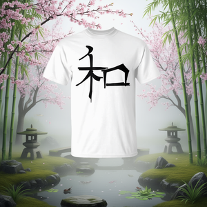 เสื้อยืดลายตัวอักษรจีนฮาร์โมนี่สีขาว ไซส์ผู้ใหญ่ ใส่ได้ทั้งชายและหญิง - Product Image 4