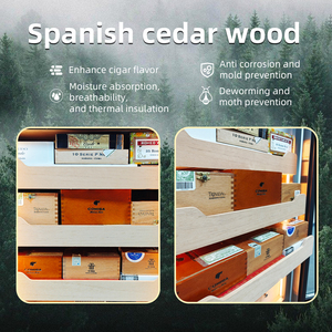 Cigar Humidor tủ với 800 miếng Công suất thép không gỉ nhiệt độ không đổi và độ ẩm điện Cigar Humidor - Product Image 4