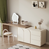 NOVA Nordic Crème Table De Maquillage Miroir Intelligent Moderne En Bois Massif Chambre Dressing Vanité Bureau Meubles Pliables pour Une Utilisation En Appartement