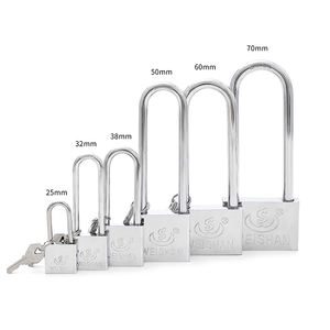 Venta caliente de fábrica <span class=keywords><strong>bicicletas</strong></span> motocicletas grandes puertas de hierro antirrobo 50mm haz largo galvanizado candado de plata barato - Product Image 2