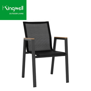 Chaises longues en aluminium modernes pour patio extérieur, imperméables, empilables, chaises de salle à manger de jardin pour adultes, utilisation en cour - Product Image 4
