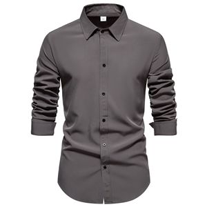 Individuelles Herren Herren formelles Kleid Shirt Oxford Stoff formell Vollarm Herrenhemden Slim Fit Geschäft langärmeliges Herrenhemd