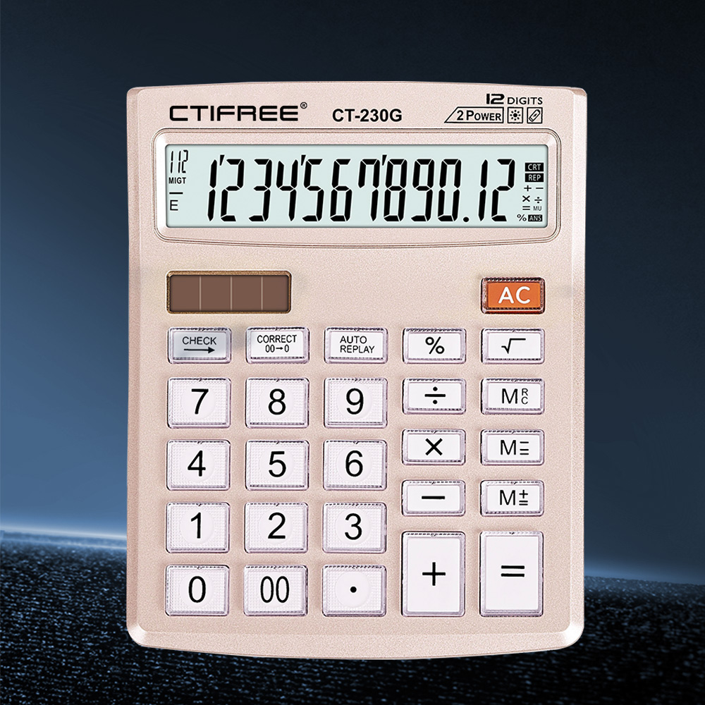 Офисный стол калькулятор 12 цифр большой ЖК-дисплей офисный Настольный калькулятор, Двойная сила электронный калькулятор