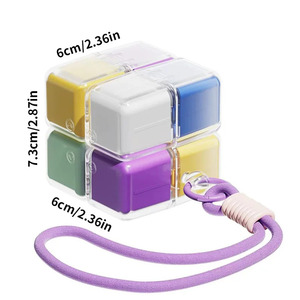 Cube Pill <b>Box</b> with Magnetic Locking Buckle 8 Grid <b>Folding</b> Design Portable Medicine <b>Storage</b> Organizer for Travel Home Use - Product Image 2