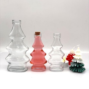 Botella de <span class=keywords><strong>Vino</strong></span> de Vidrio Transparente con Forma de Árbol de Navidad, Botella de Deseos con Corcho, Botella para Dulces, Leche y Té - Product Image 6