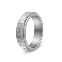 Bague rotative anti-stress NYY en acier inoxydable à texture martelée pour hommes et femmes, bijou apaisant