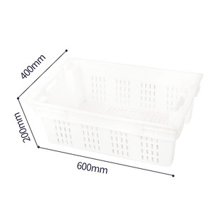Nesting sausage meat seafood stackable poly plastic meat lug tote box with lid