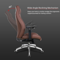 Silla Ergonómica de Cuero Personalizada con Reposabrazos Ajustables 5D, Silla de Oficina, Silla Ejecutiva