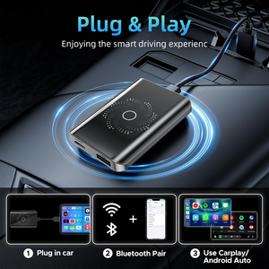 4 + 32G แอนดรอยด์ CarPlay Ai BOX 4คอร์ไร้สาย CarPlay Android สนับสนุนอัตโนมัติ YouTube 3-in-1อะแดปเตอร์ WiFi USB dongle กล่อง CarPlay - Product Image 4