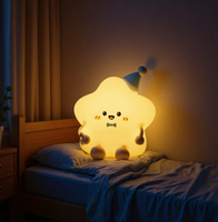 Veilleuse LED en silicone en forme d'étoile à cinq branches, lumineuse et décompression, cadeau de Noël pour enfants, décoration d'intérieur éclatante
