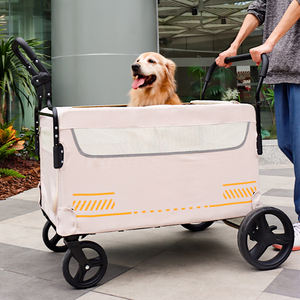 โรงงานขายส่งรถเข็นสุนัขพับได้หรูหรา 4 ล้อรถเข็นสุนัขรถเข็นสัตว์เลี้ยงสําหรับสุนัขขนาดใหญ่ขนาดใหญ่ - Product Image 4