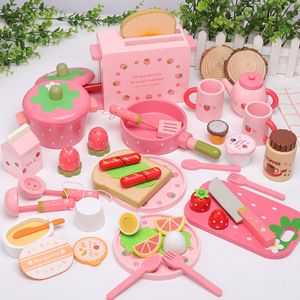 Ensemble de jouets de cuisine <span class=keywords><strong>en</strong></span> <span class=keywords><strong>bois</strong></span> pour enfants, simulation de <span class=keywords><strong>grille</strong></span>-<span class=keywords><strong>pain</strong></span> à fraises éducatif, cadeau d'anniversaire, machine à <span class=keywords><strong>pain</strong></span>, bébés, matériau PC - Product Image 3