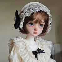 Perruque BJD Série Fantasy, coupe Bob en bambou, marron foncé personnalisé, frange droite, cheveux courts et raides, coupe champignon Ye Luoli