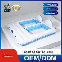 Plateforme flottante gonflable en PVC OEM la plus vendue, radeau de fête aquatique multi-personnes, épaissi et anti-fuite