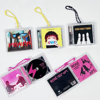 Couverture de musique en gros Diy Cd Cassette porte-clés porte-clés mignon acrylique blanc Dvd Album Nfc boîte personnalisée étui Mini porte-clés en plastique