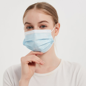 أقنعة وجه زرقاء 3 طبقات يمكن التخلص منها مباشرة من المصنع 20 جم + 20 جم + 20 جم أجهزة تنفس وأقنعة - Product Image 3